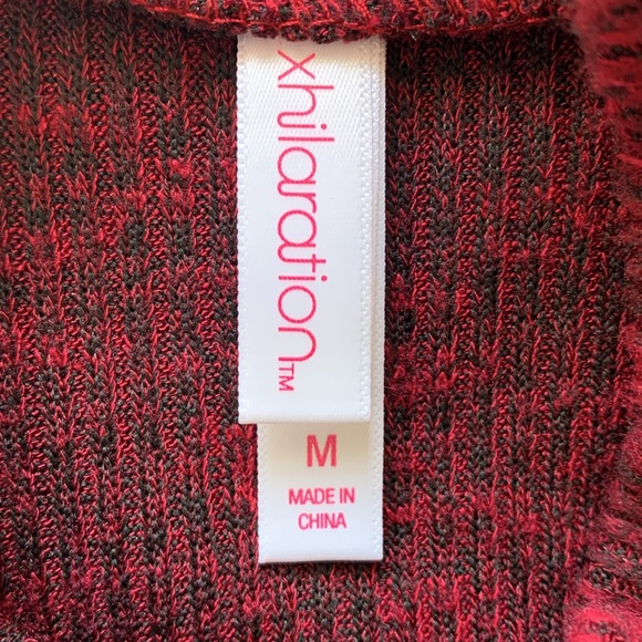 Xhilaration Red Ruched Bodycon Sweater Dress with Long Dolman Sleeves EUC - Picture 11 of 12